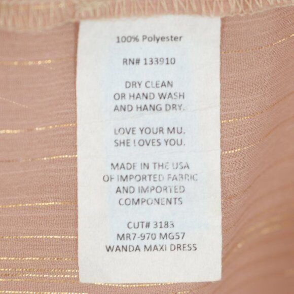 Show Me Your MuMu Wanda Women's Small Mauve Gold Off The Shoulder Maxi Dress - Picture 9 of 9